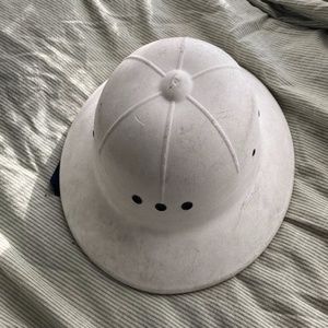 plastic white sun helmet / rain hat